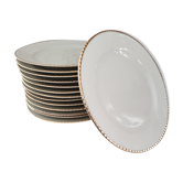 Lot de 14 assiettes à dessert en porcelaine bavaria beige liseré doré modèle jutta