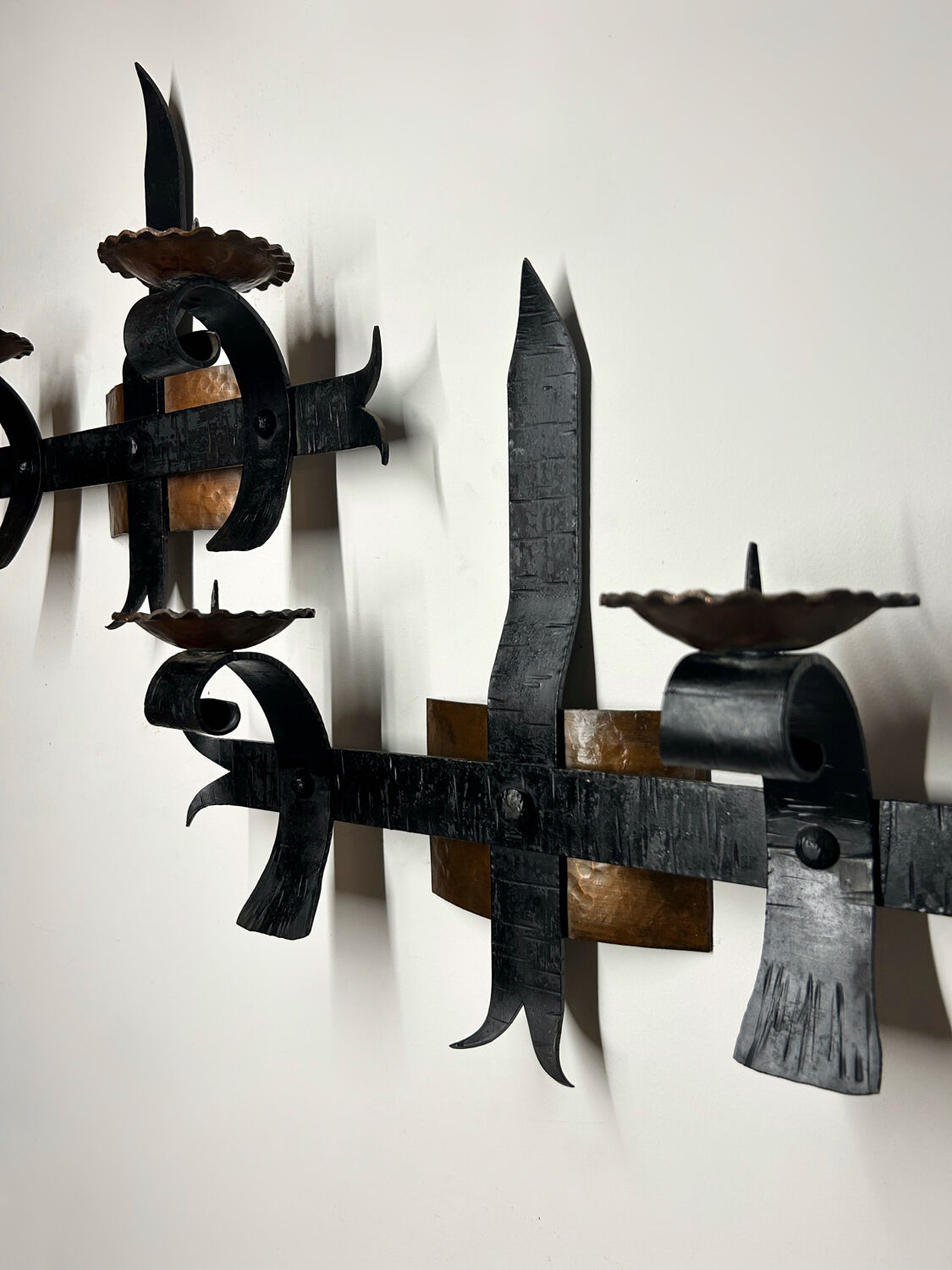 Brutalist wall candle holder from the 70s (X2)