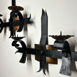 Brutalist wall candle holder from the 70s (X2)