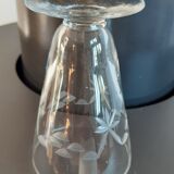 Set of 9 crystal wine glasses engraved 30s