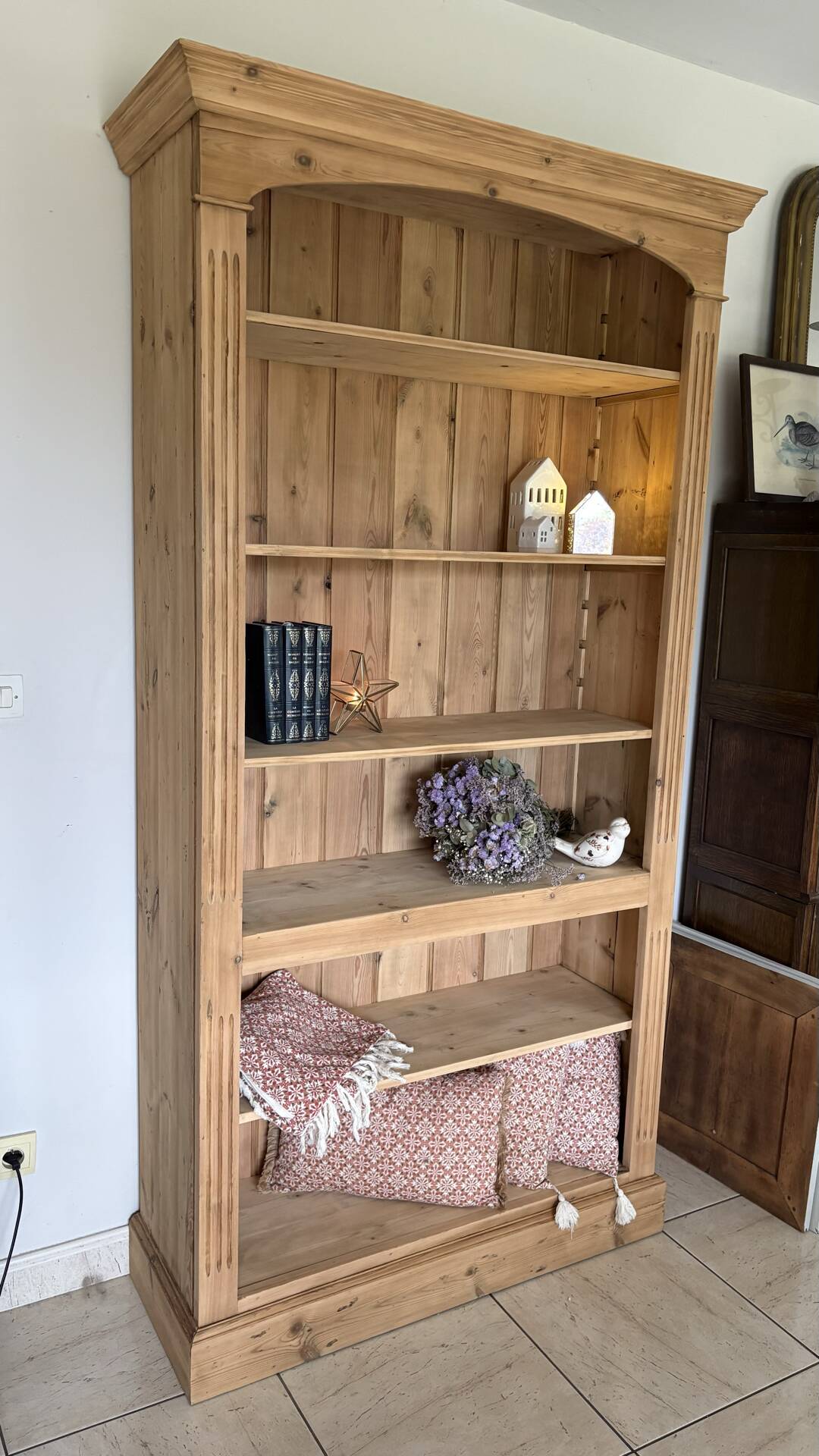 Antique library in solid pine