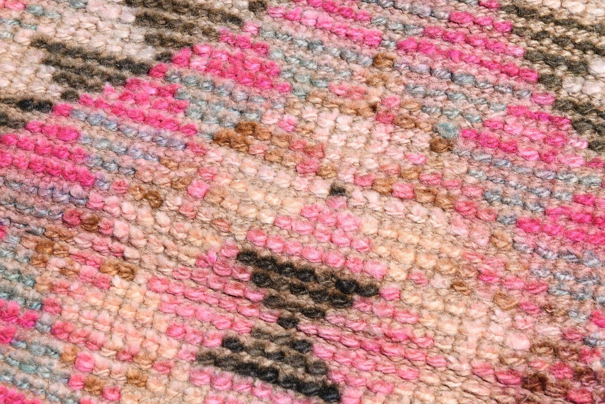 Tapis Couloir Rose à Médaillons, Tapis Turc Vintage, 86x364 Cm