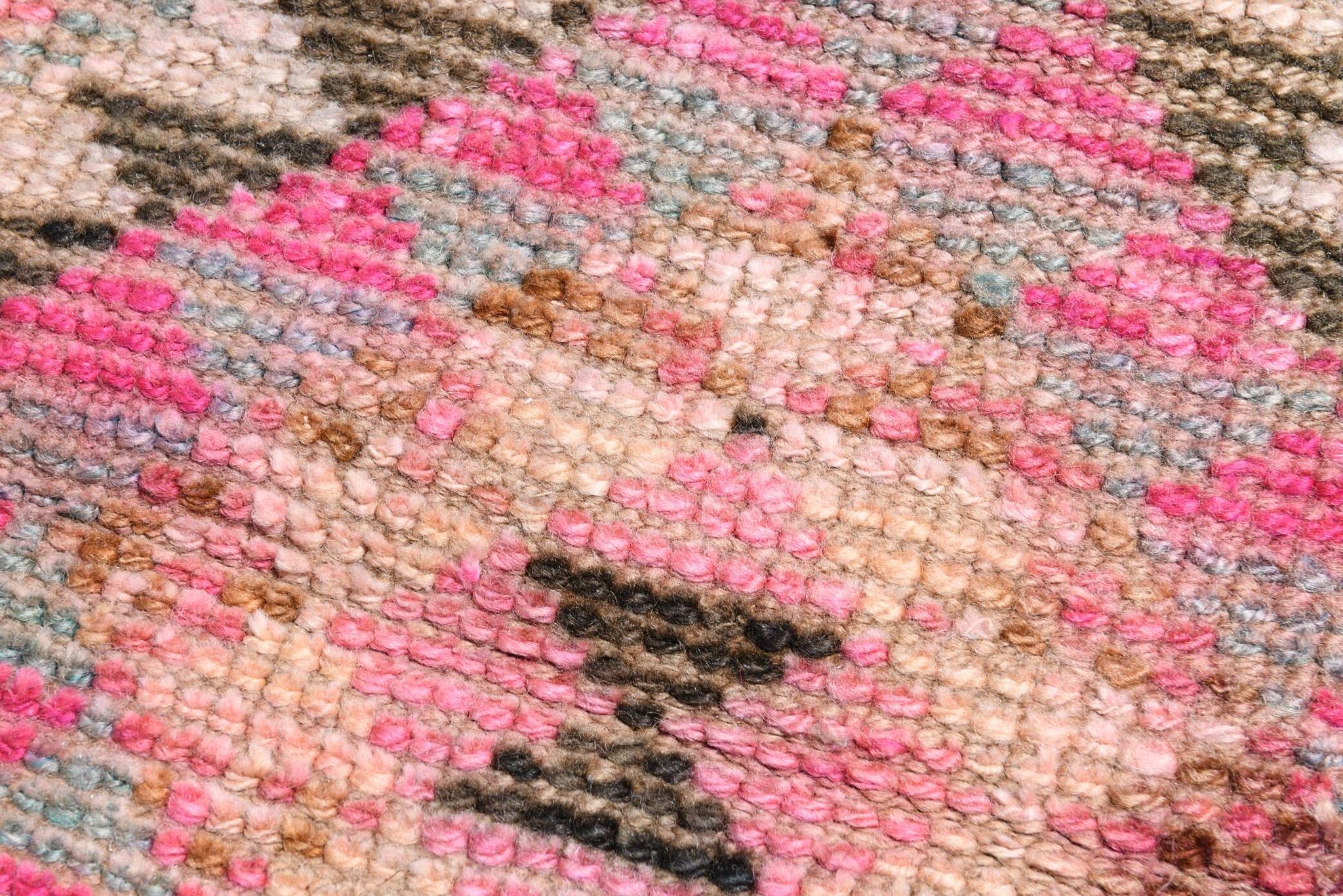 Tapis Couloir Rose à Médaillons, Tapis Turc Vintage, 86x364 Cm
