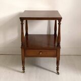 Side table in mahogany and mahogany veneer, 19th century.