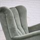 1960s, Danish highback relax chair, furniture velour, ash wood.