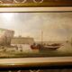 Marine oil on marouflée canvas breton school A. Hervé
