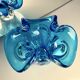 Cendrier sculptural en verre soufflé bleu 1960-1970