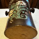 Antique white wine cooler in glazed ceramic – flora decoration