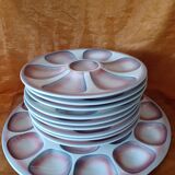Service à huitres plat et assiettes 9 digoin sarreguemines