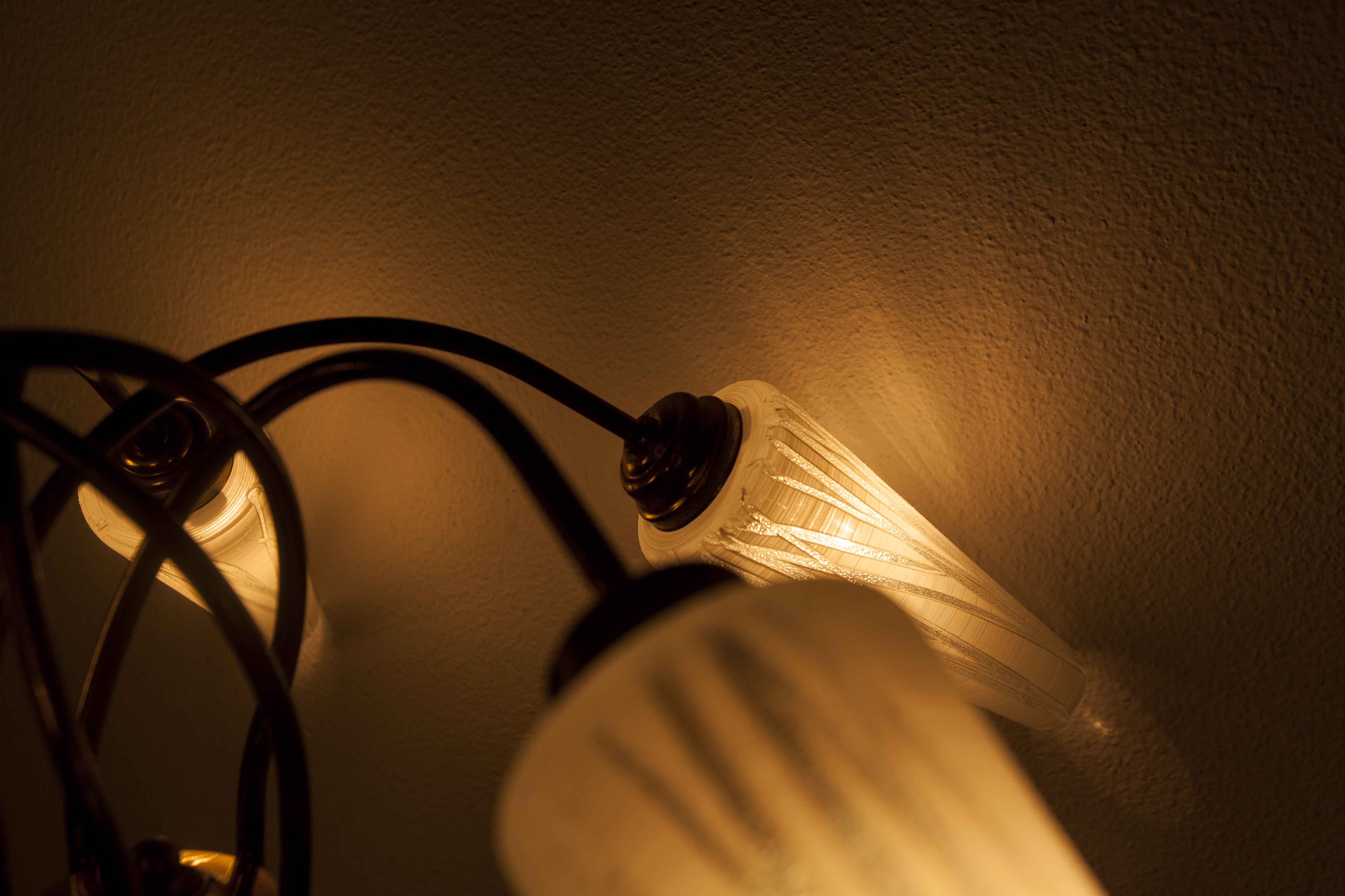 5-branched opaline brass chandelier 60's