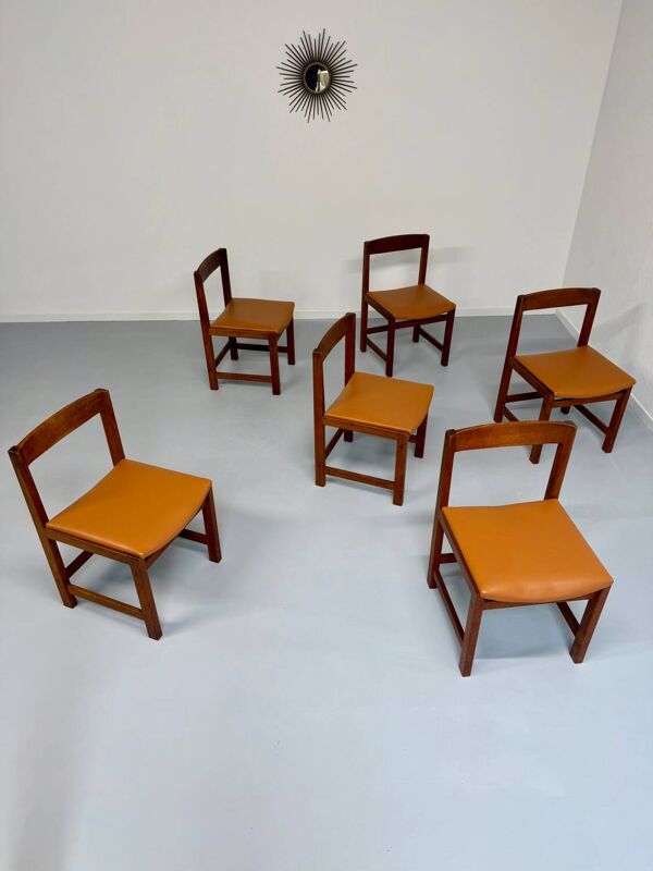 Lot 6 anciennes chaises scandinave''Corona'' design années 60 Lennart Bender