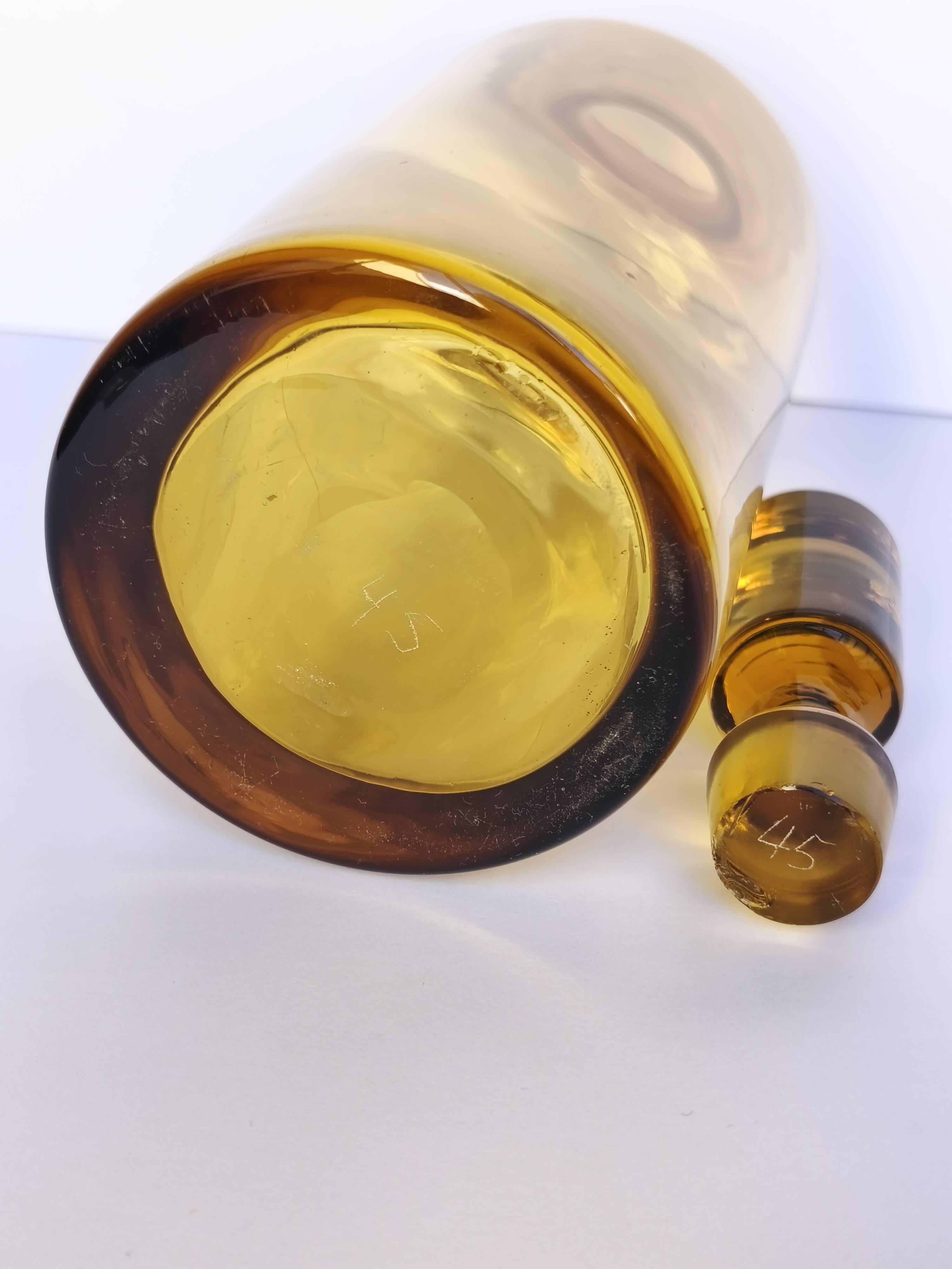 Amber Blown Glass Carafe