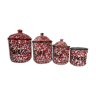Series of 4 enamelled spice jars