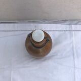 Bouteille grès brun avec bouchon porcelaine blanc vintage