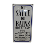 enamelled plaque "bathroom"
