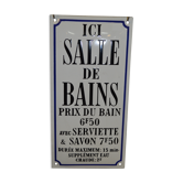 Plaque émaillée "salle de bains "
