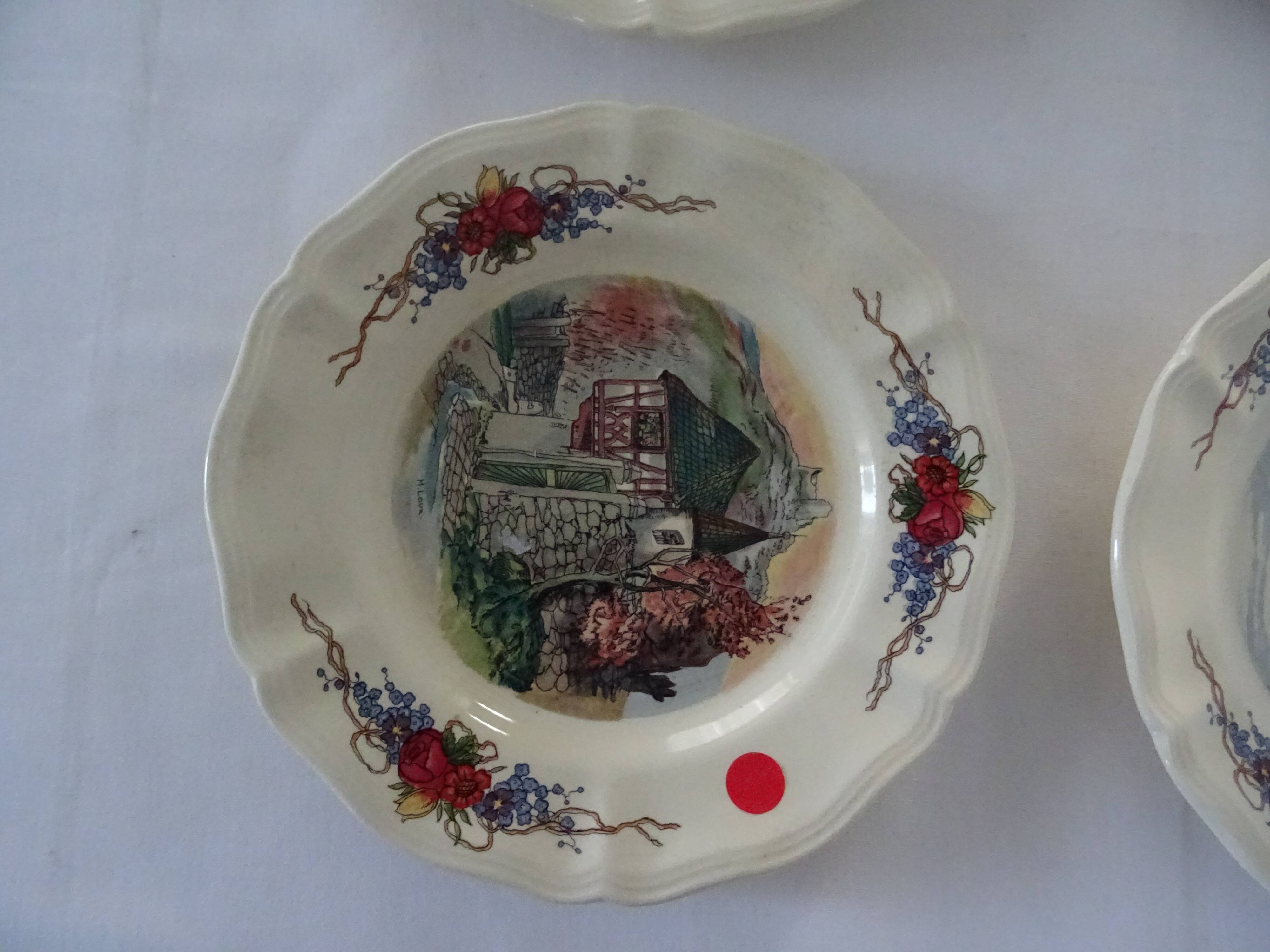 6 dessert plates LOUX Obernai 557112 sarreguemines