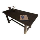 Black solid wood workshop table