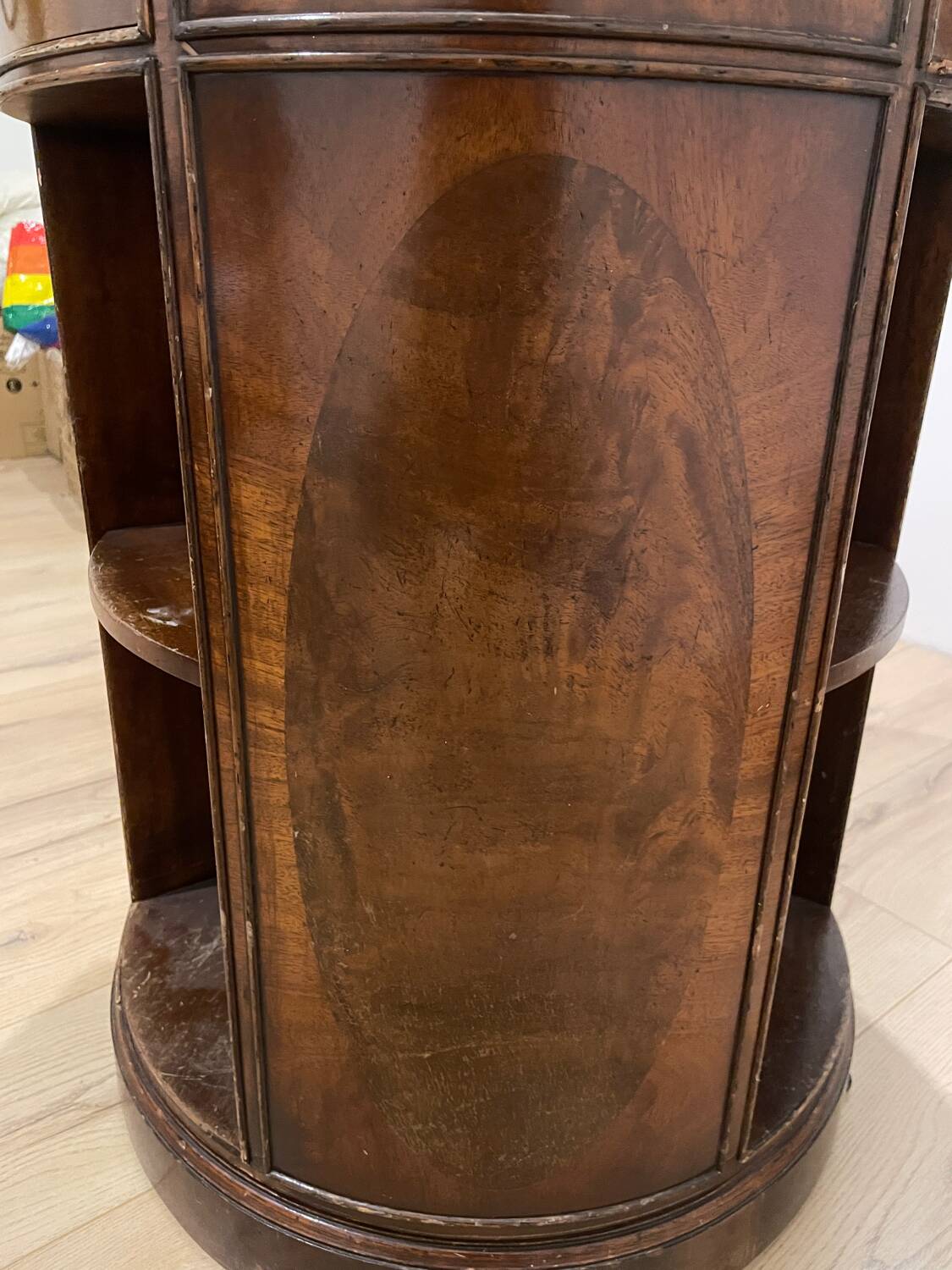 Swivel English bookcase