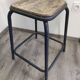 Stool industrial workshop metal steel wood vintage