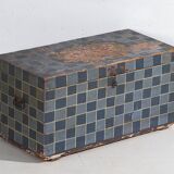 Ancienne malle peinte à décor géométrique (c.1920) #8