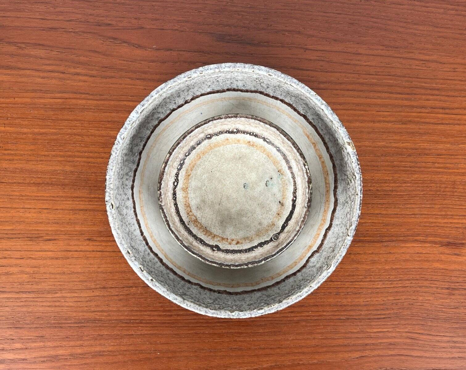 Set of 2 WGP ceramic bowls from West Germany, mid-century style, 1960s.