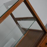 Meuble de mercerie ou comptoir de magasin espagnol ancien en hêtre et chêne, années 1950