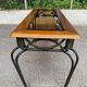 Neo-classical entrance console in wrought iron and solid oak H70 cm 1970