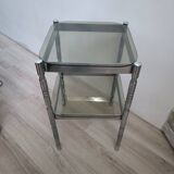 Chrome and smoked glass side table, 1970s
