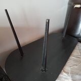 Table tripode en pin et acier 1950