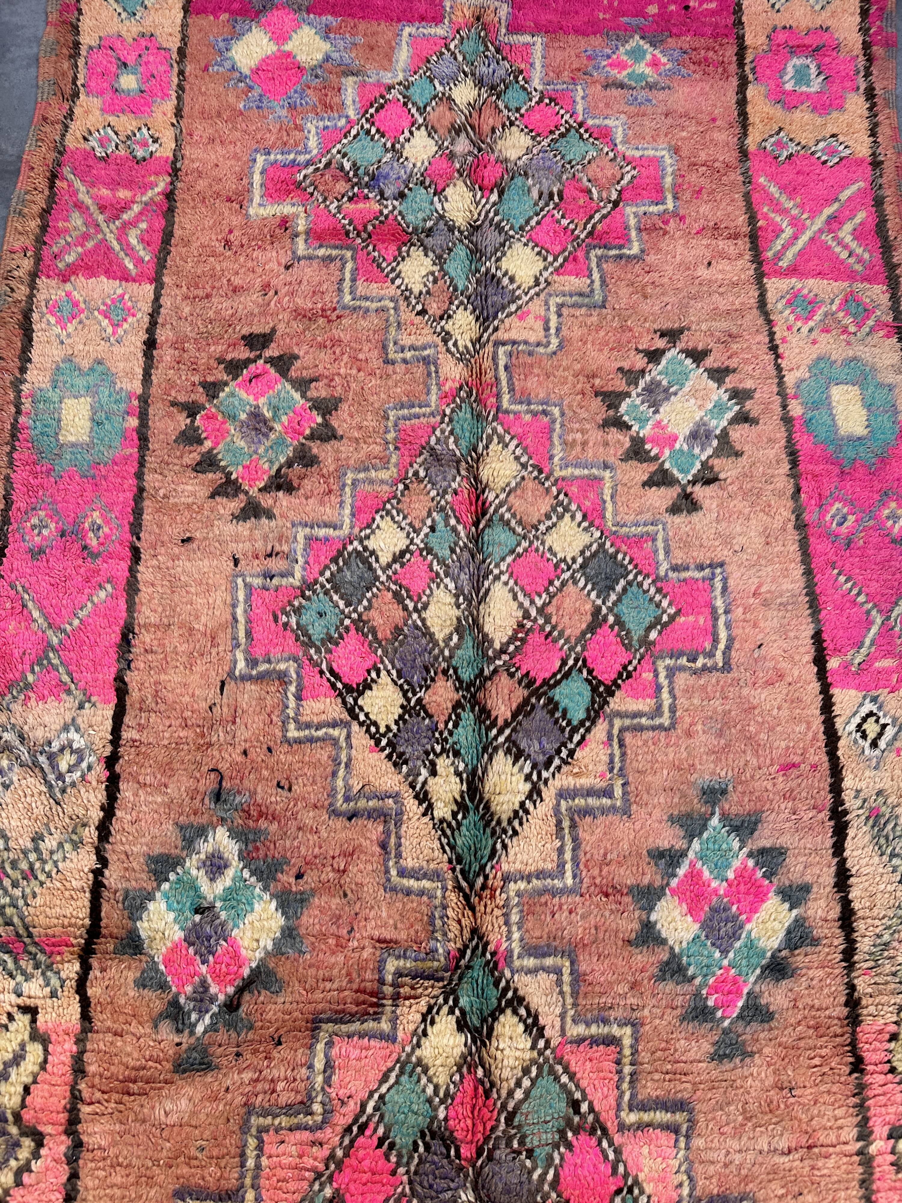 Colorful Boujad Moroccan rug - 162 x 372 cm