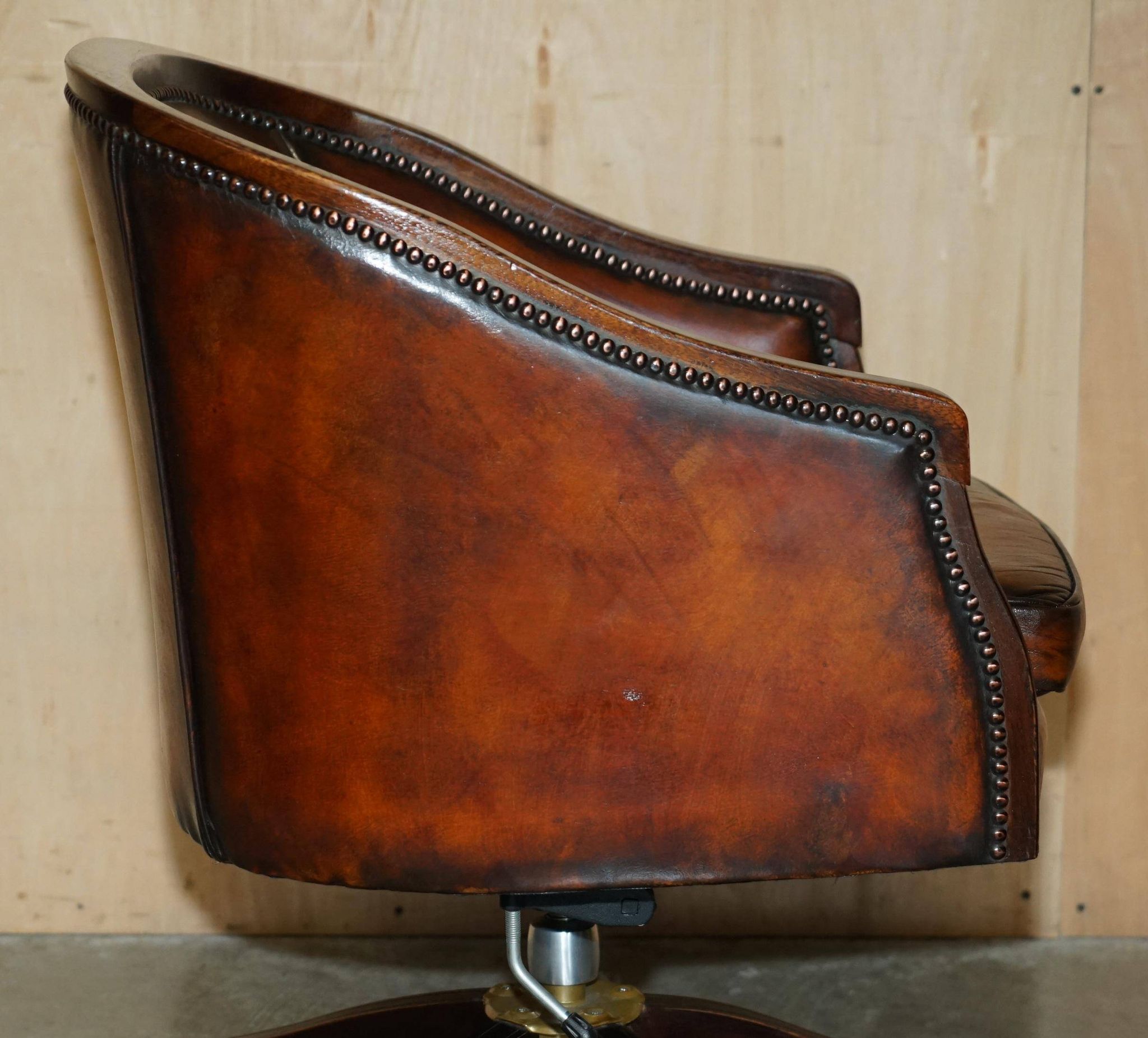 Restored leather captain's or director's chair