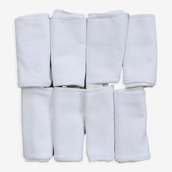 Lot de 8 serviettes en lin damassé