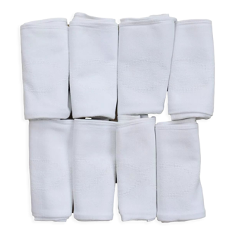 Lot de 8 serviettes en lin damassé