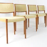 Set of 4 Niels O Möller model 80 chairs vintage danish design