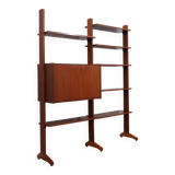 1950s teak modular wall unit with drop-front bar