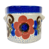Vintage Knodgen 5260 ceramic planter, blue with flowers