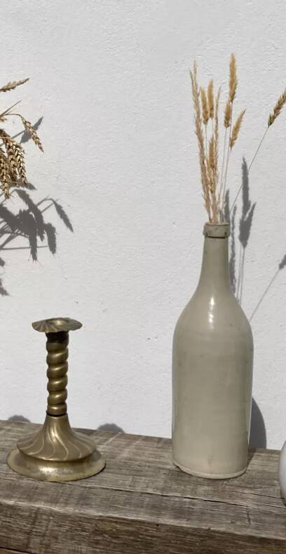 Berber twisted brass candle holder