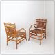 Pair of Asian style bamboo armchairs - France circa 1962