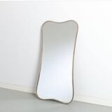 Monumental Brass Wall Mirror, Italy, 1950s