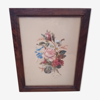pastel old flower 1895 drawing