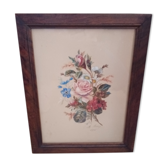 pastel old flower 1895 drawing