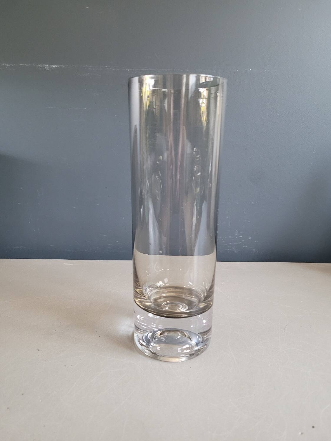 Smoked glass roller vase