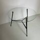1950s Round Glass and Metal Coffee Table
