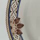Dish on pedestal Creil & Montereau Mauresque blue brown