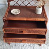 Rattan chest of drawers from the 1970s.