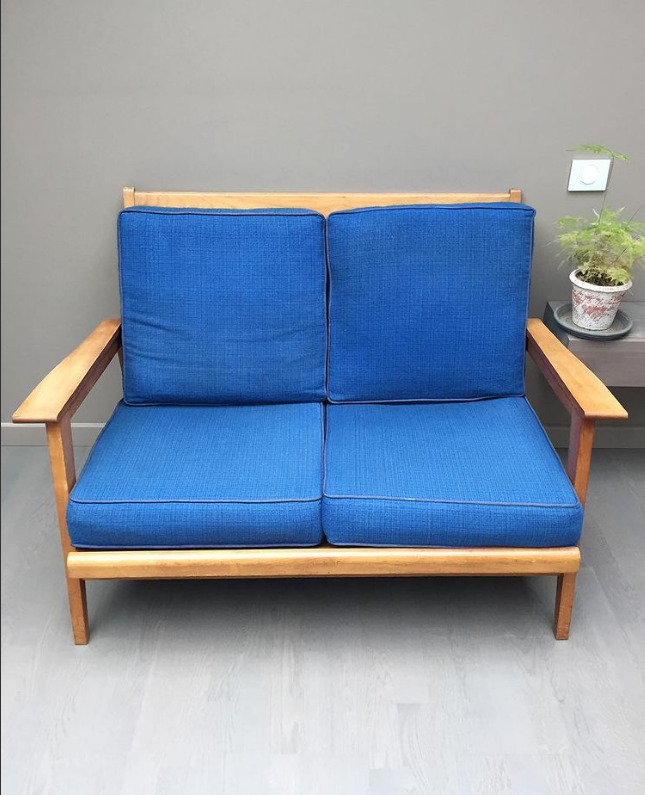 Banquette style scandinave fin années 50