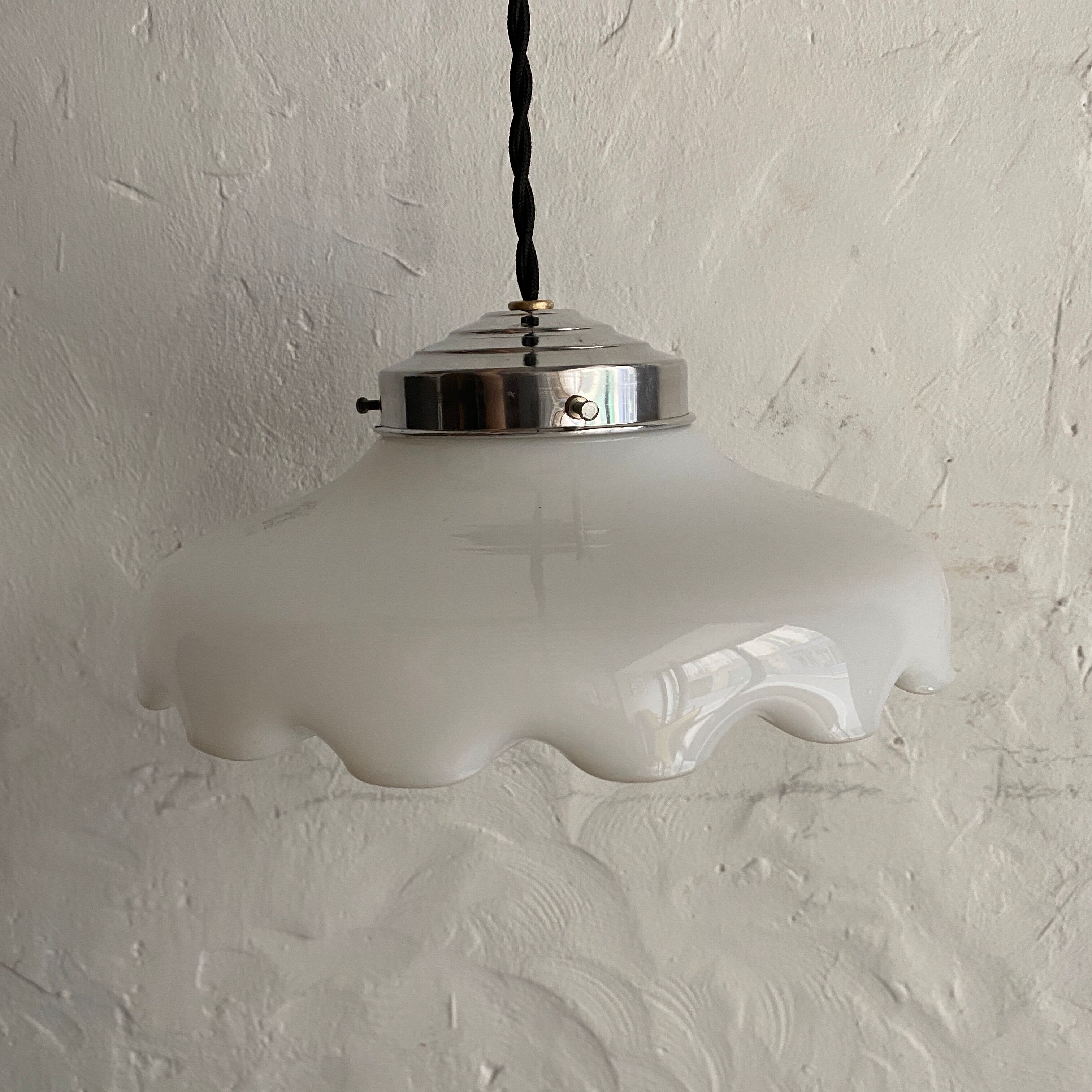 Vintage opaline hanging lamp