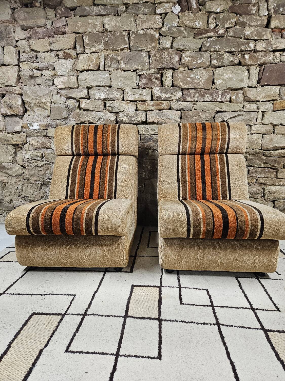 Pair of vintage fireside chairs 1970"