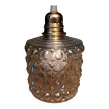 Geometric relief moulded glass lampshade from the 1970s.